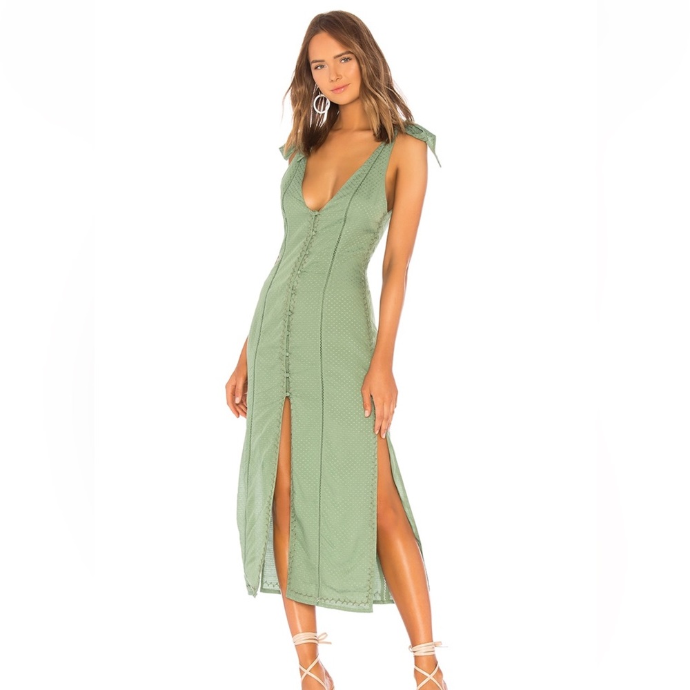 Tularosa Green Midi Dress